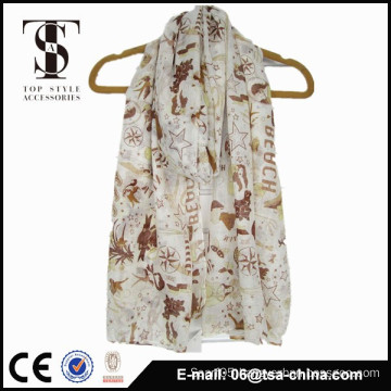 classic summer polyester star scarf with nice pattern and good quality